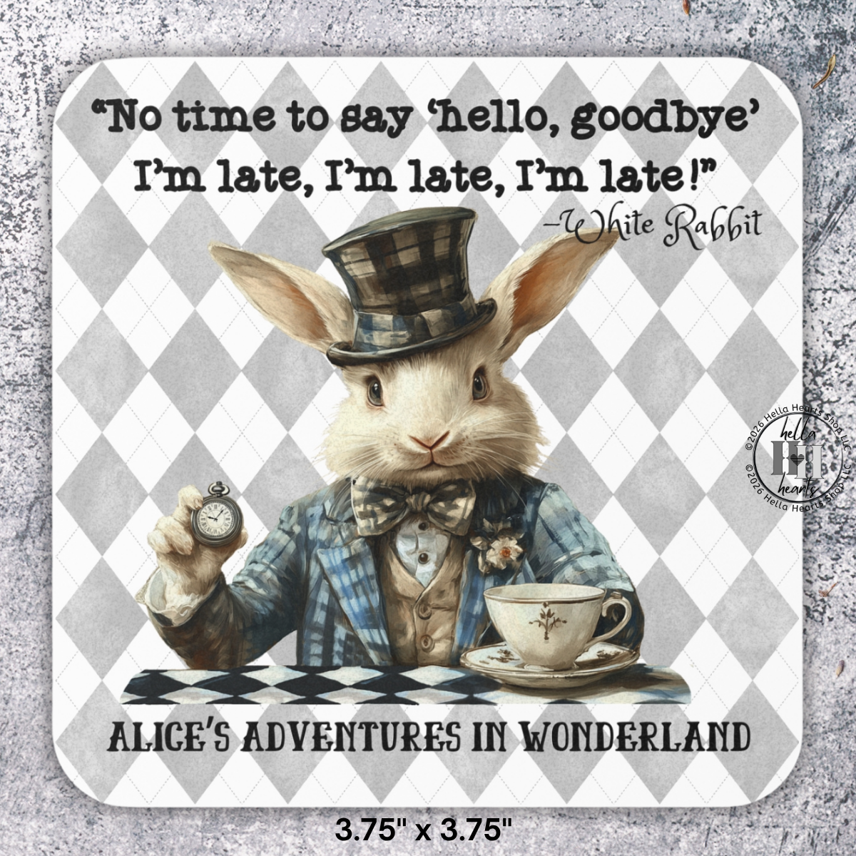 Alice in Wonderland Book Coasters - 7 Designs