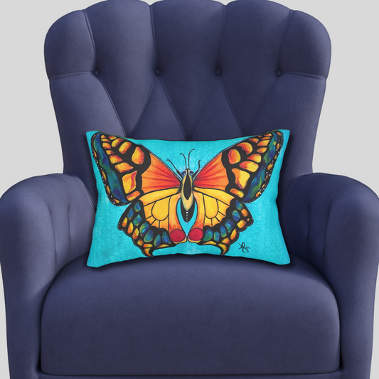 Butterfly Lumbar Pillow and Cover - 20x14" - Portrait of a Butterfly from Mama Mosaic Artworks