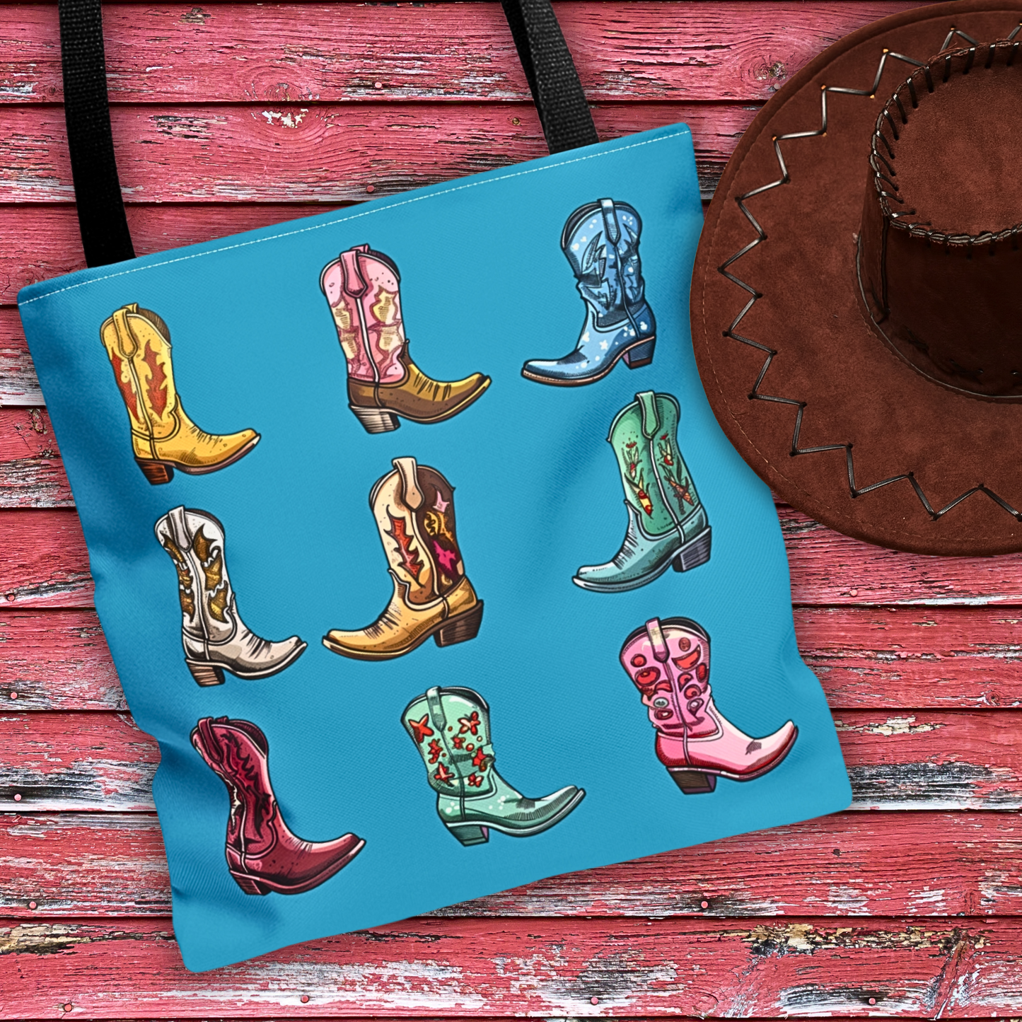 Buncha Cowgirl Boots Tote Bag - 3 Sizes