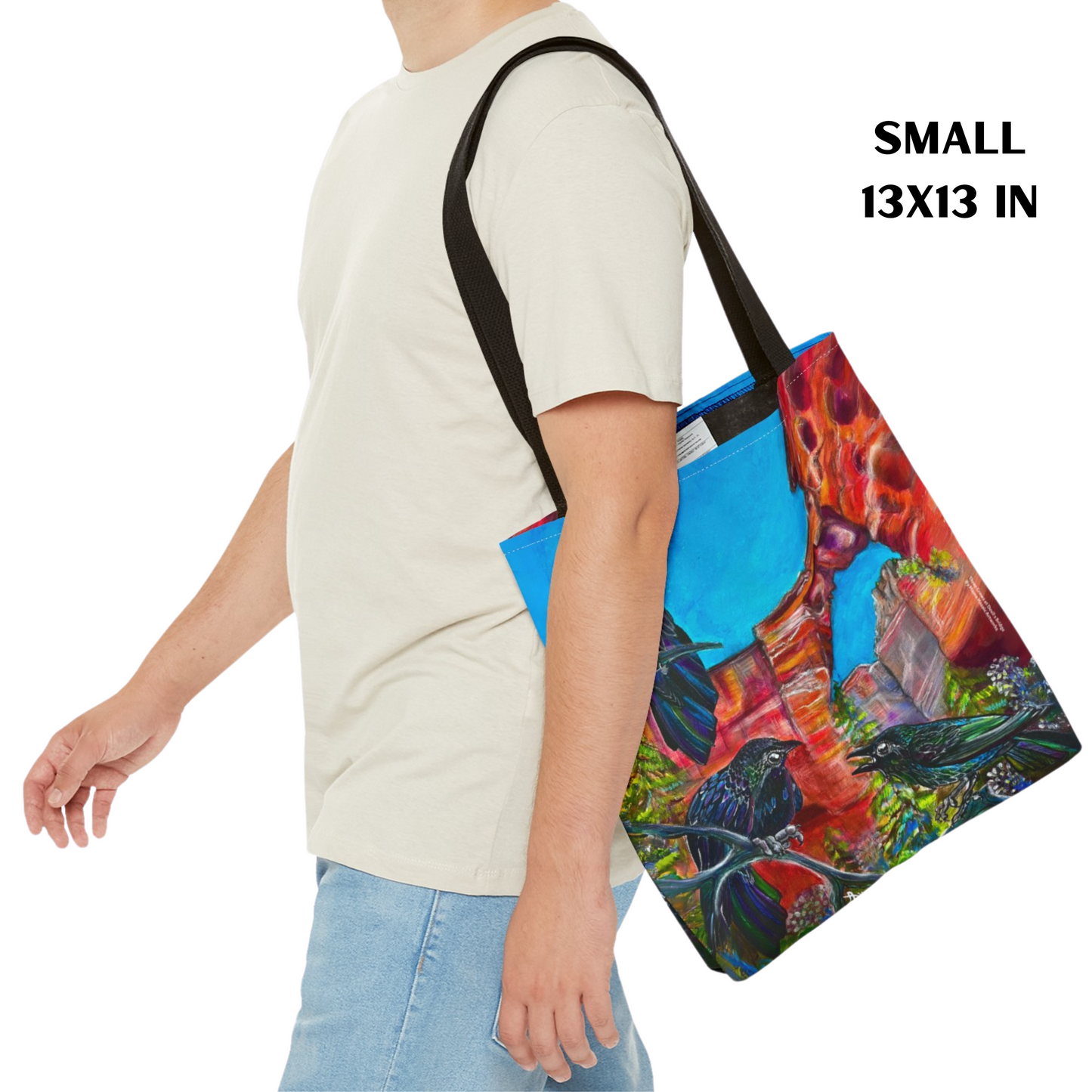 Sedona Devil's Bridge Tote Bag - 3 Sizes - Three Crows at Devil's Bridge from Mama Mosaic Artworks