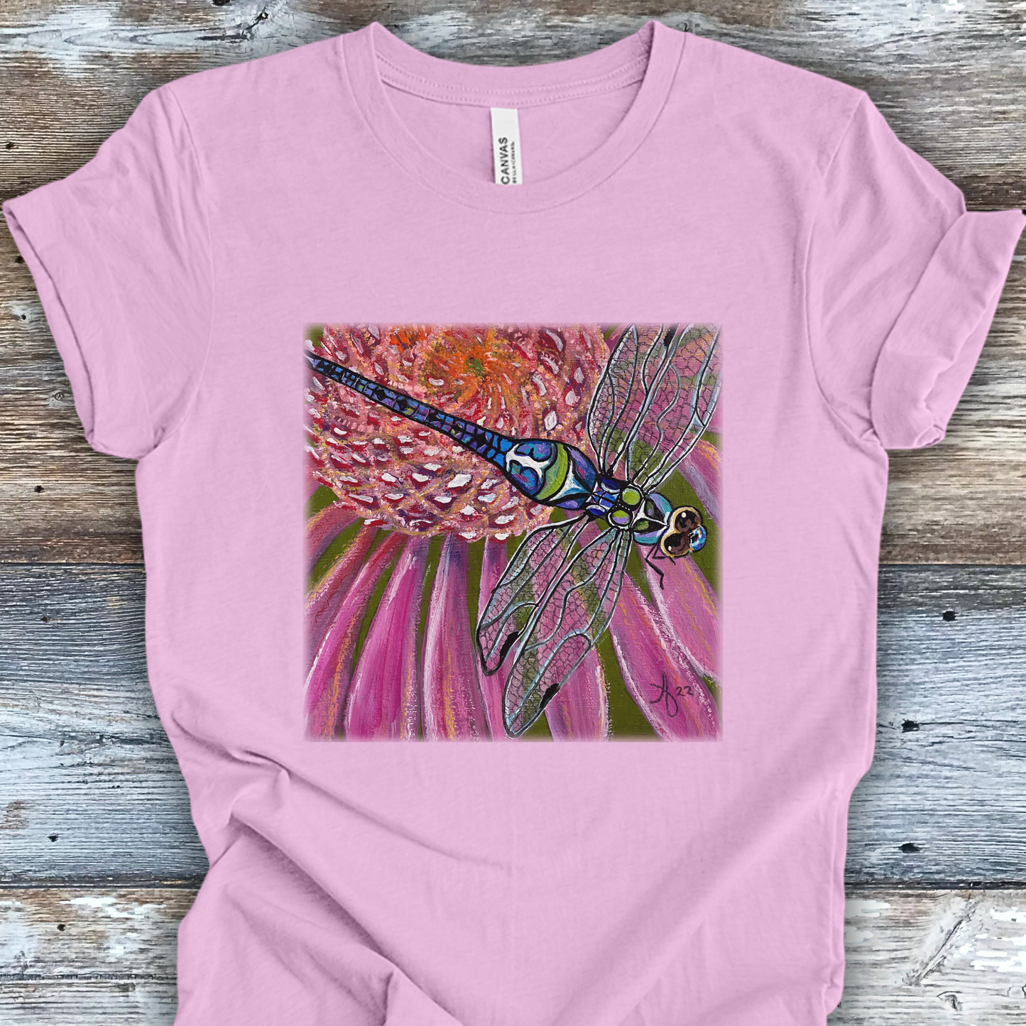 Dragonfly Unisex TShirt - Garden Jewel from Mama Mosaic Artworks