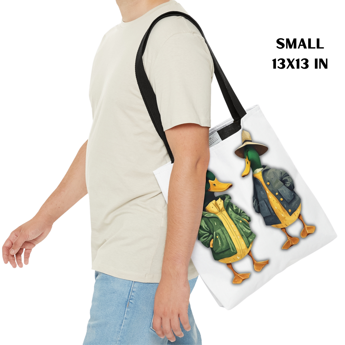 Ducks Tote Bag - Mallards in Rain Slickers - Eugene Oregon Bag - 3 Sizes