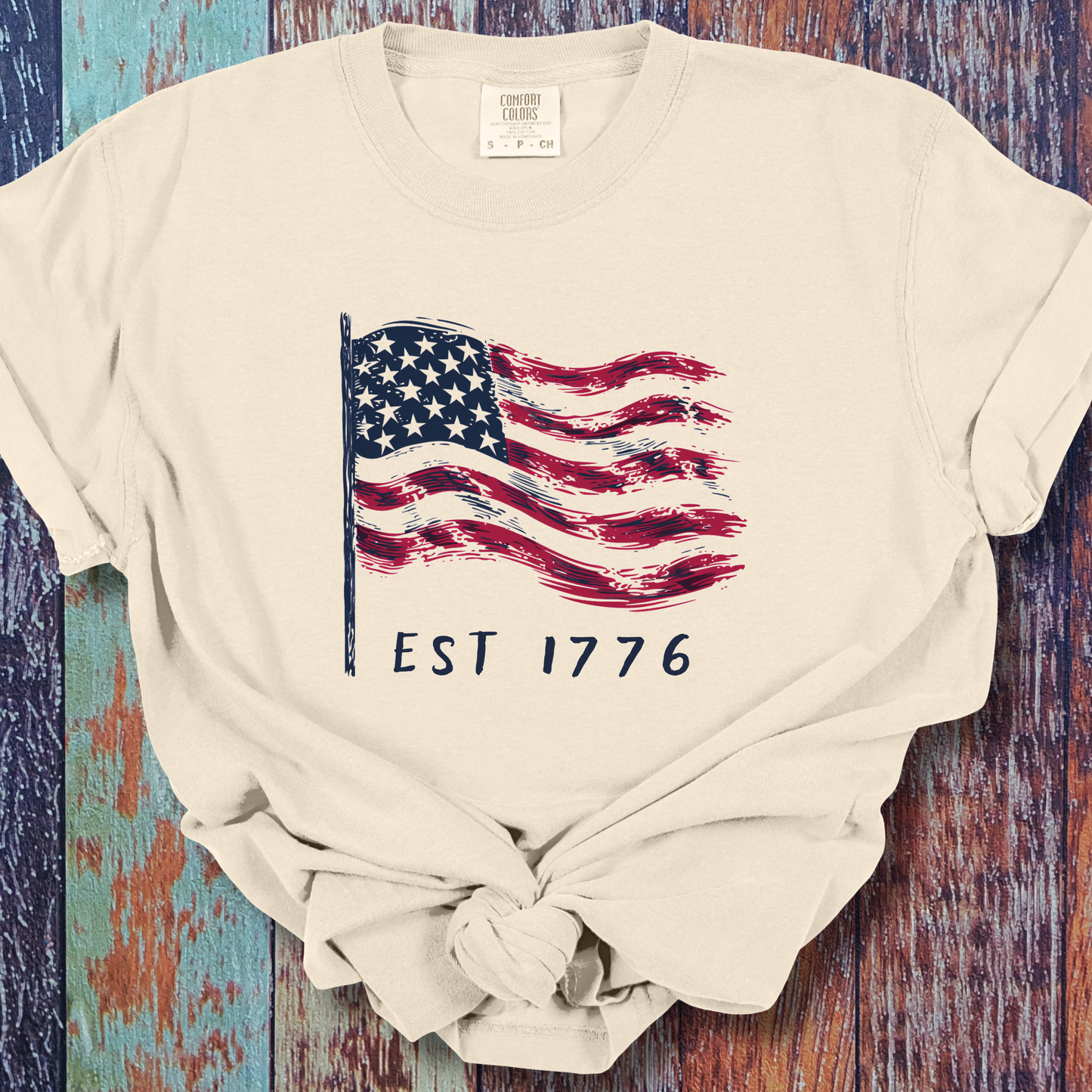 USA Flag Est 1776 Comfort Colors Unisex TShirt