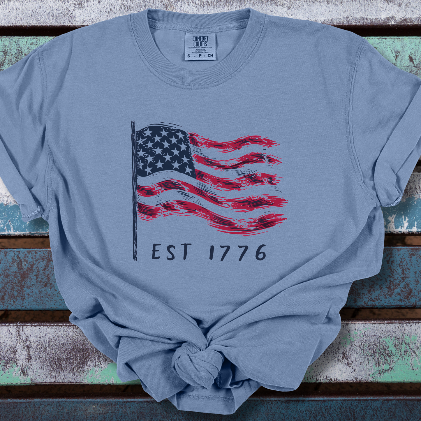 USA Flag Est 1776 Comfort Colors Unisex TShirt