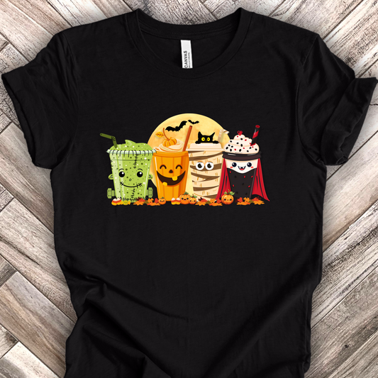 Halloween Monster Coffee Shirt Unisex Crew