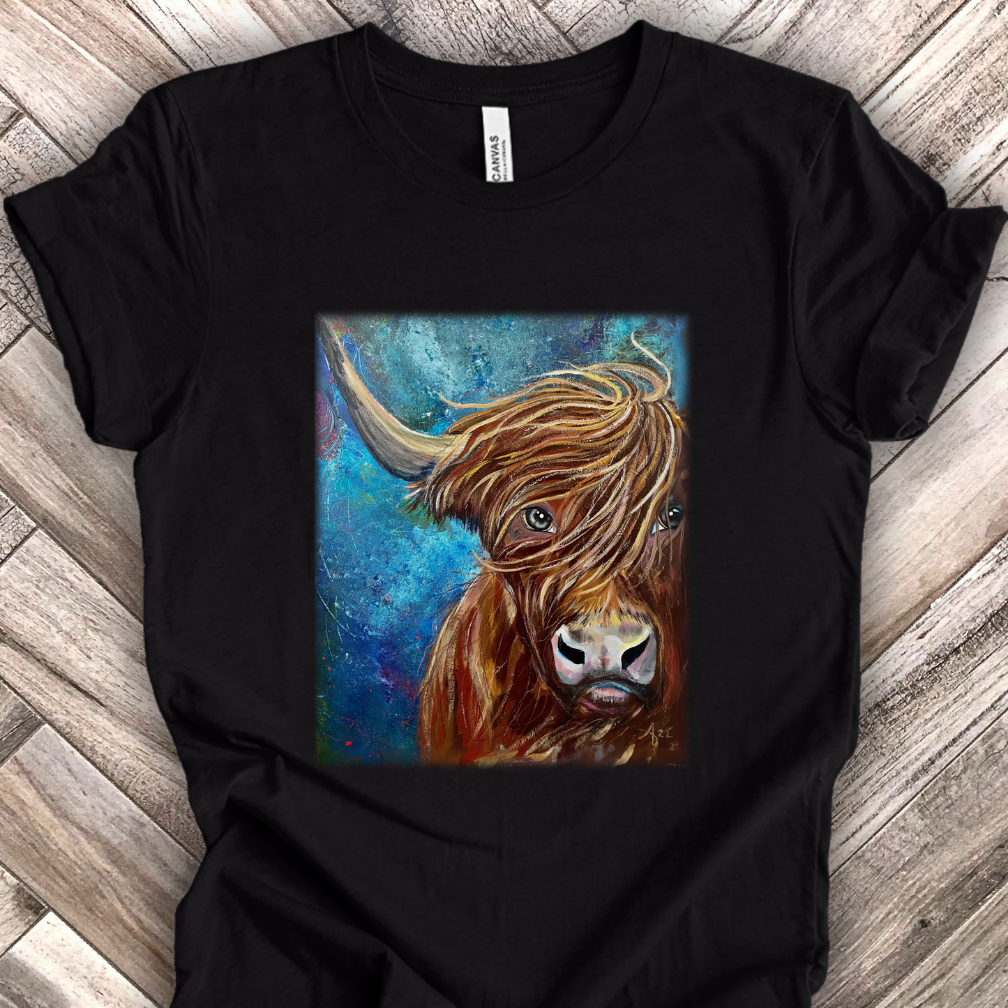 Highland Cow TShirt - Highland Bull I Won't Back Down from Mama Mosaic Artworks - Unisex Crew