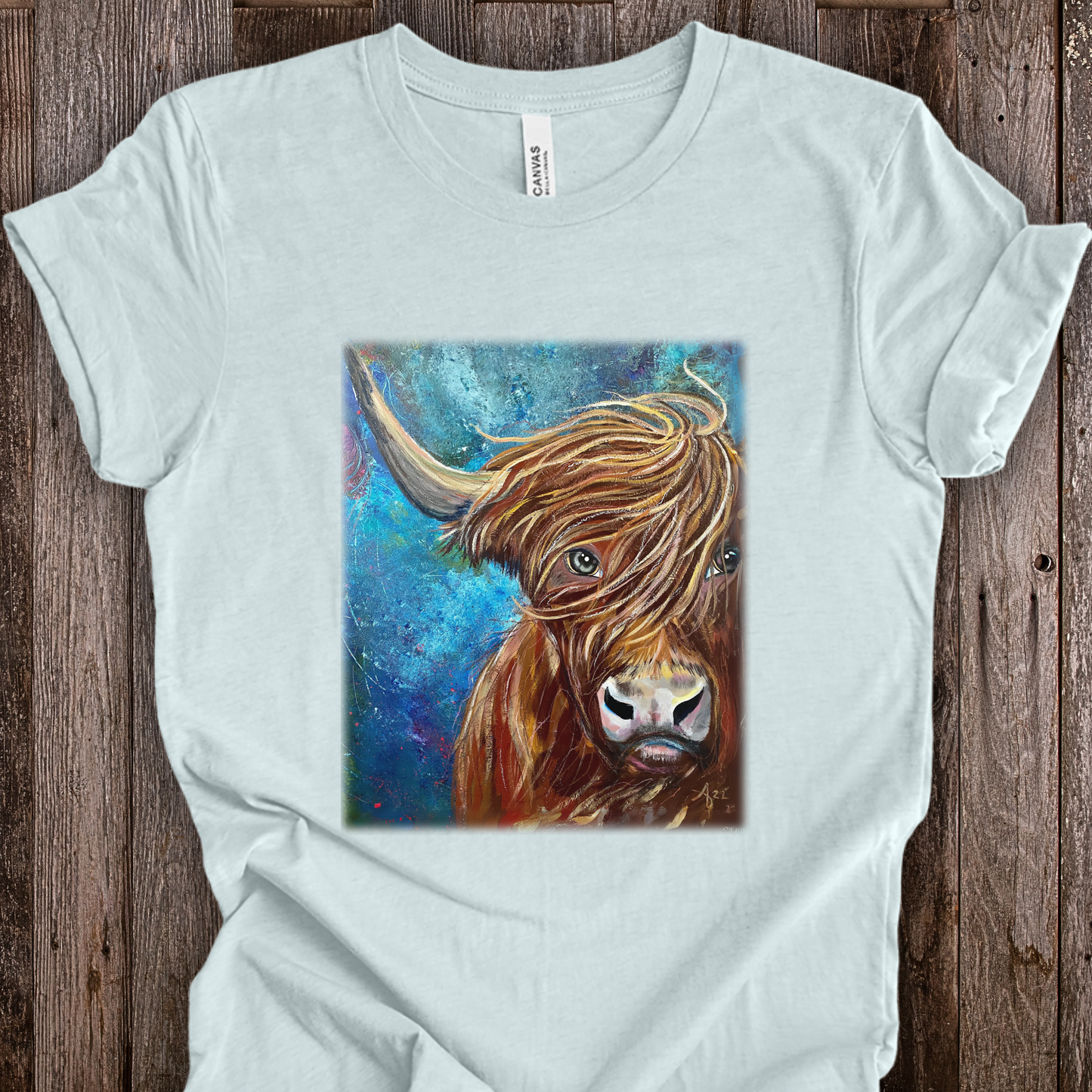 Highland Cow TShirt - Highland Bull I Won't Back Down from Mama Mosaic Artworks - Unisex Crew