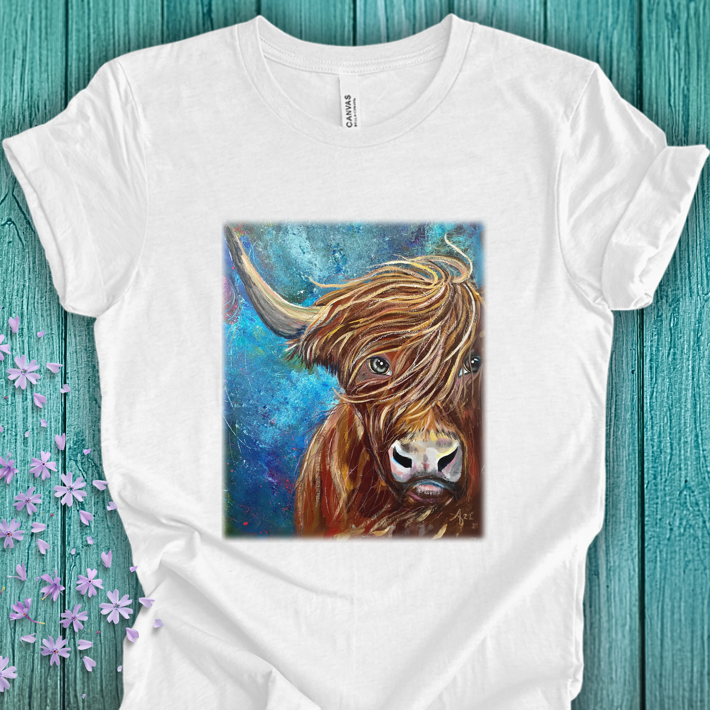 Highland Cow TShirt - Highland Bull I Won't Back Down from Mama Mosaic Artworks - Unisex Crew