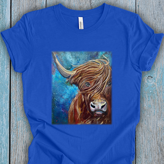 Highland Cow TShirt - Highland Bull I Won't Back Down from Mama Mosaic Artworks - Unisex Crew