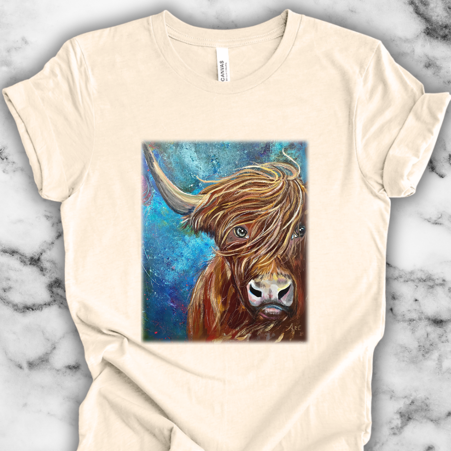 Highland Cow Unisex TShirt - Highland Bull I Won't Back Down from Mama Mosaic Artworks