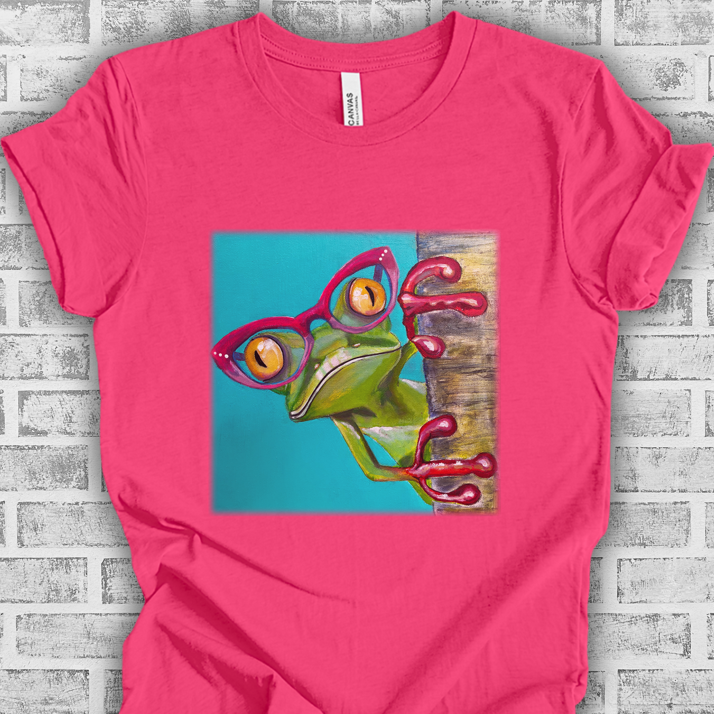 Frog Unisex TShirt - Read More Optical Frog from Mama Mosaic Artworks