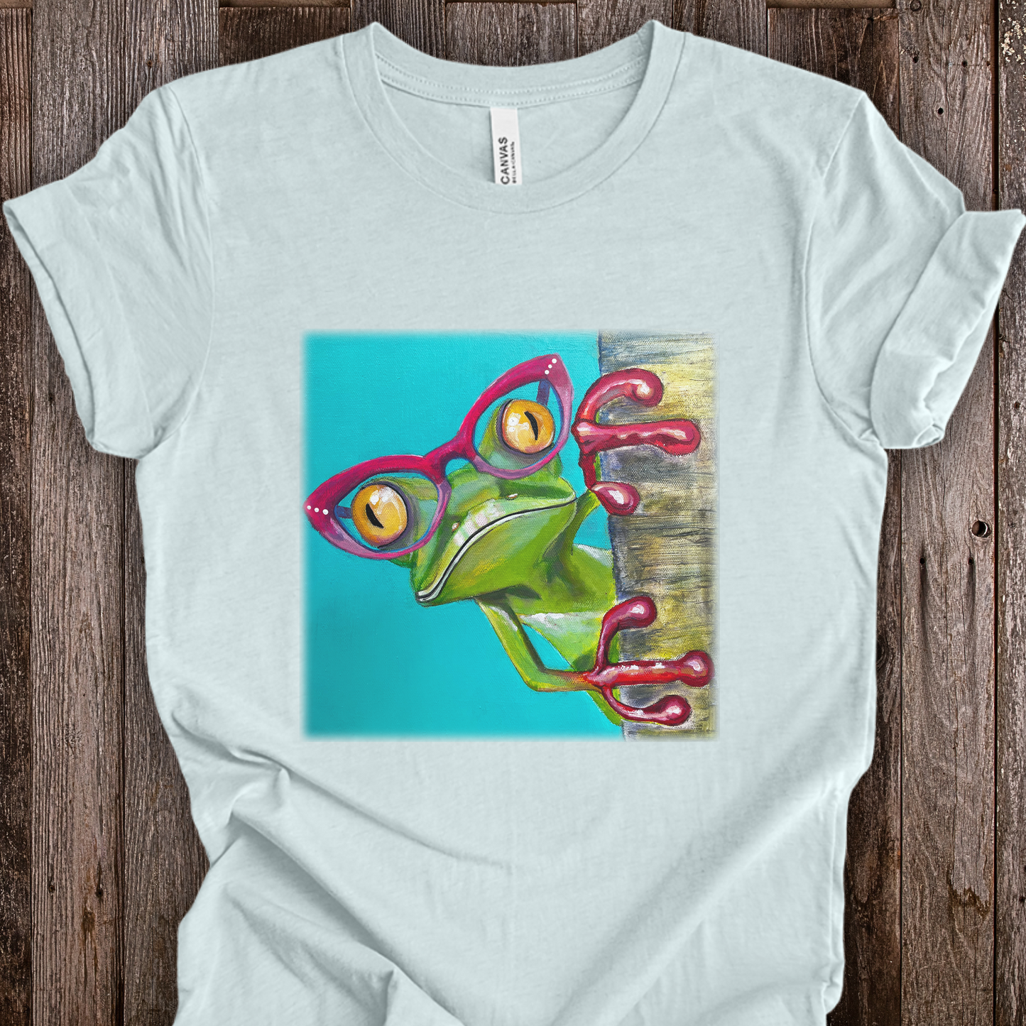Frog Unisex TShirt - Read More Optical Frog from Mama Mosaic Artworks