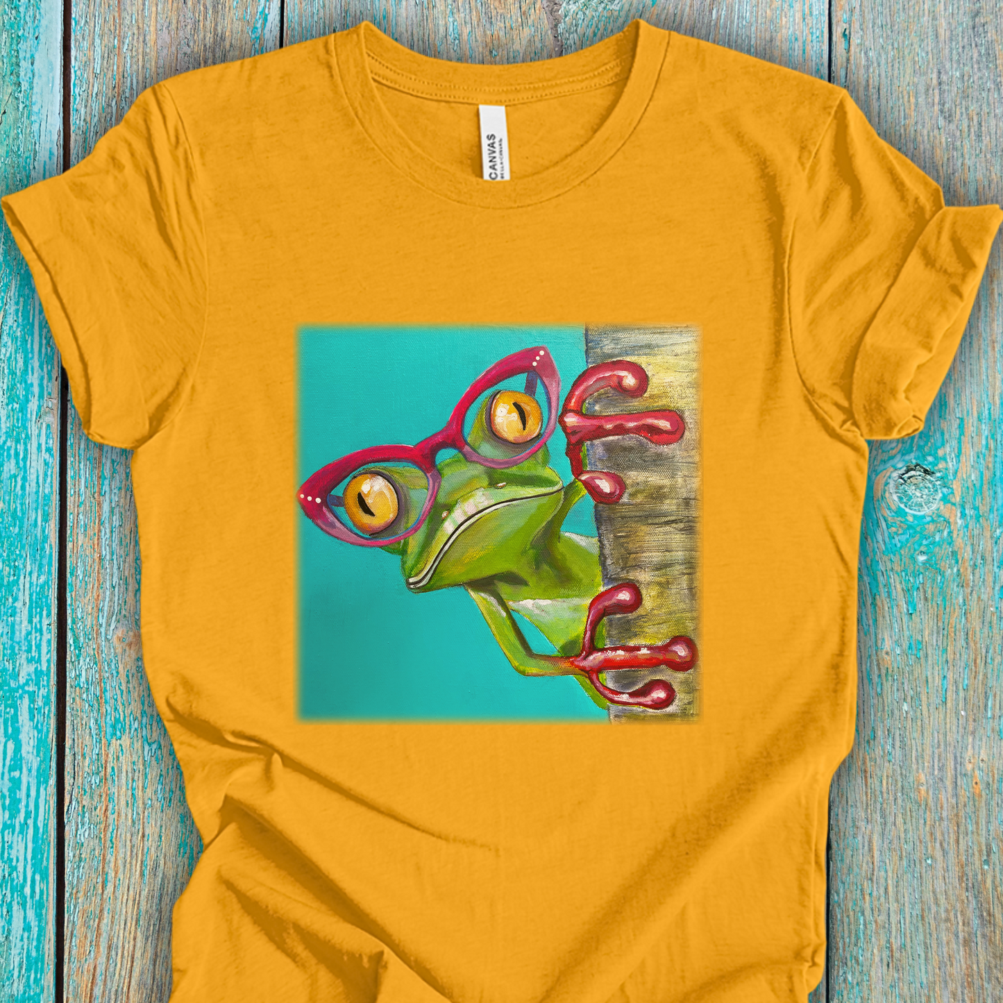 Frog Unisex TShirt - Read More Optical Frog from Mama Mosaic Artworks