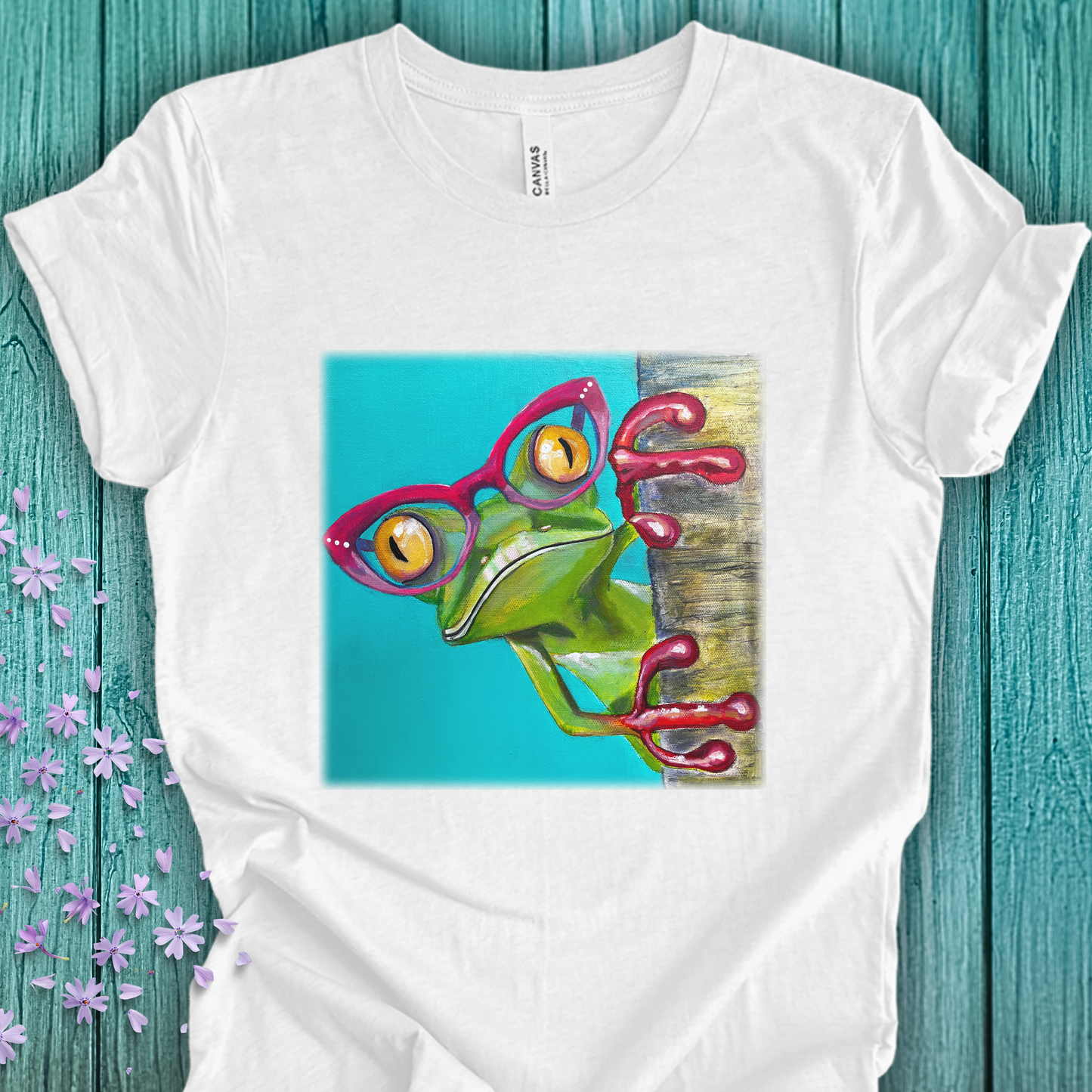 Frog Unisex TShirt - Read More Optical Frog from Mama Mosaic Artworks