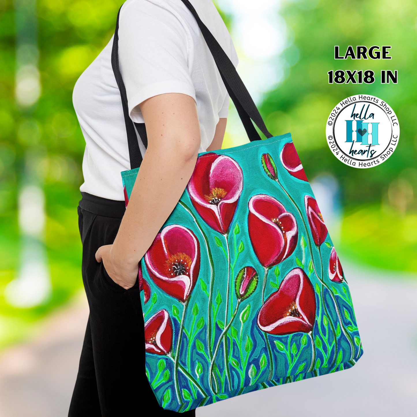 Poppies Tote Bag - Original Art, Poppies from Mama Mosaic Artworks - 3 Sizes