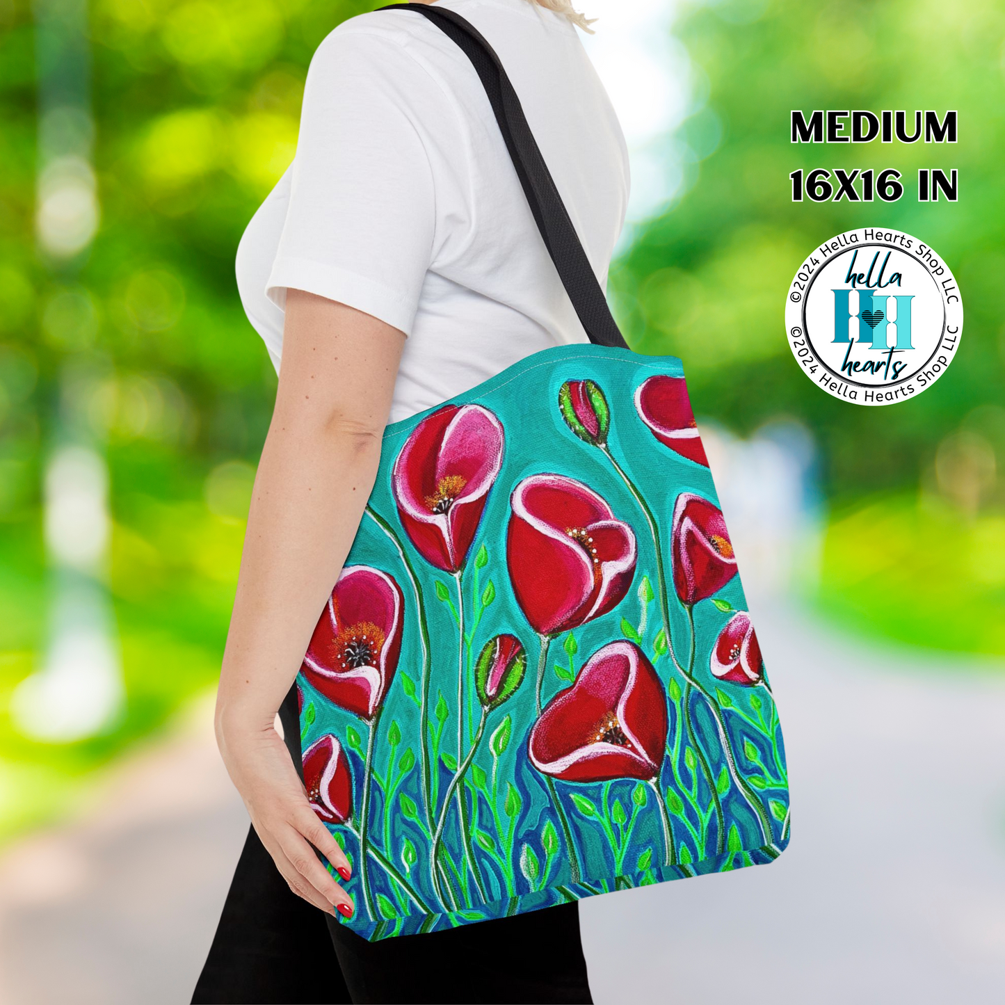 Poppies Tote Bag - Original Art, Poppies from Mama Mosaic Artworks - 3 Sizes