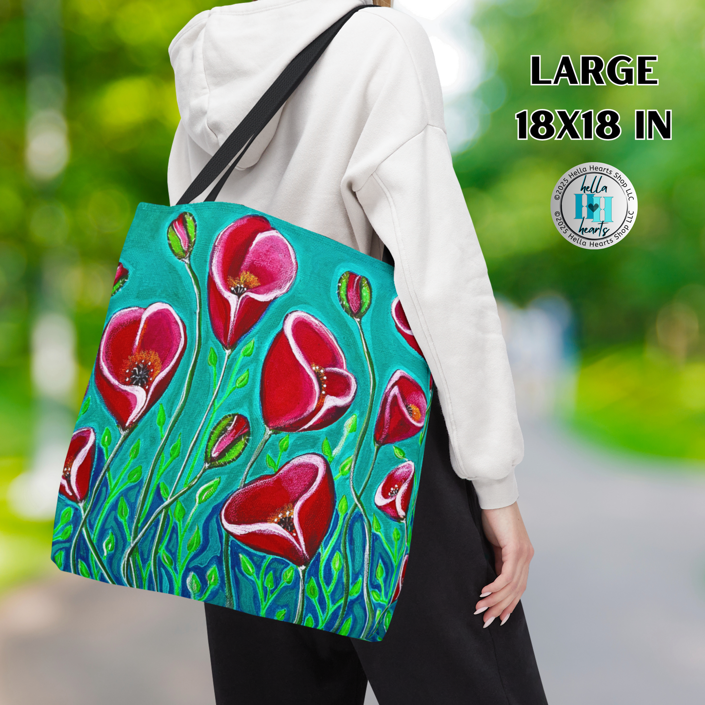 Poppies Tote Bag - Original Art, Poppies from Mama Mosaic Artworks - 3 Sizes