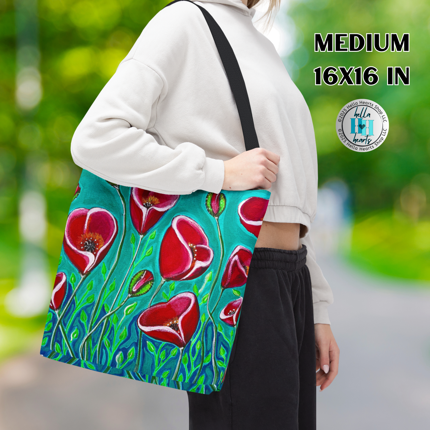 Poppies Tote Bag - Original Art, Poppies from Mama Mosaic Artworks - 3 Sizes
