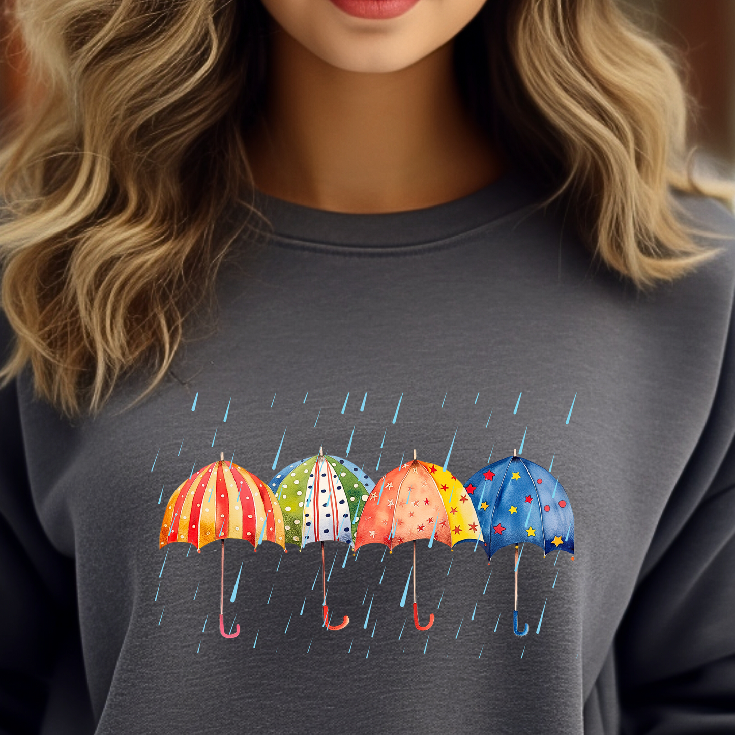 PNW Umbrellas Sweatshirt - Rainy Day Unisex Crew