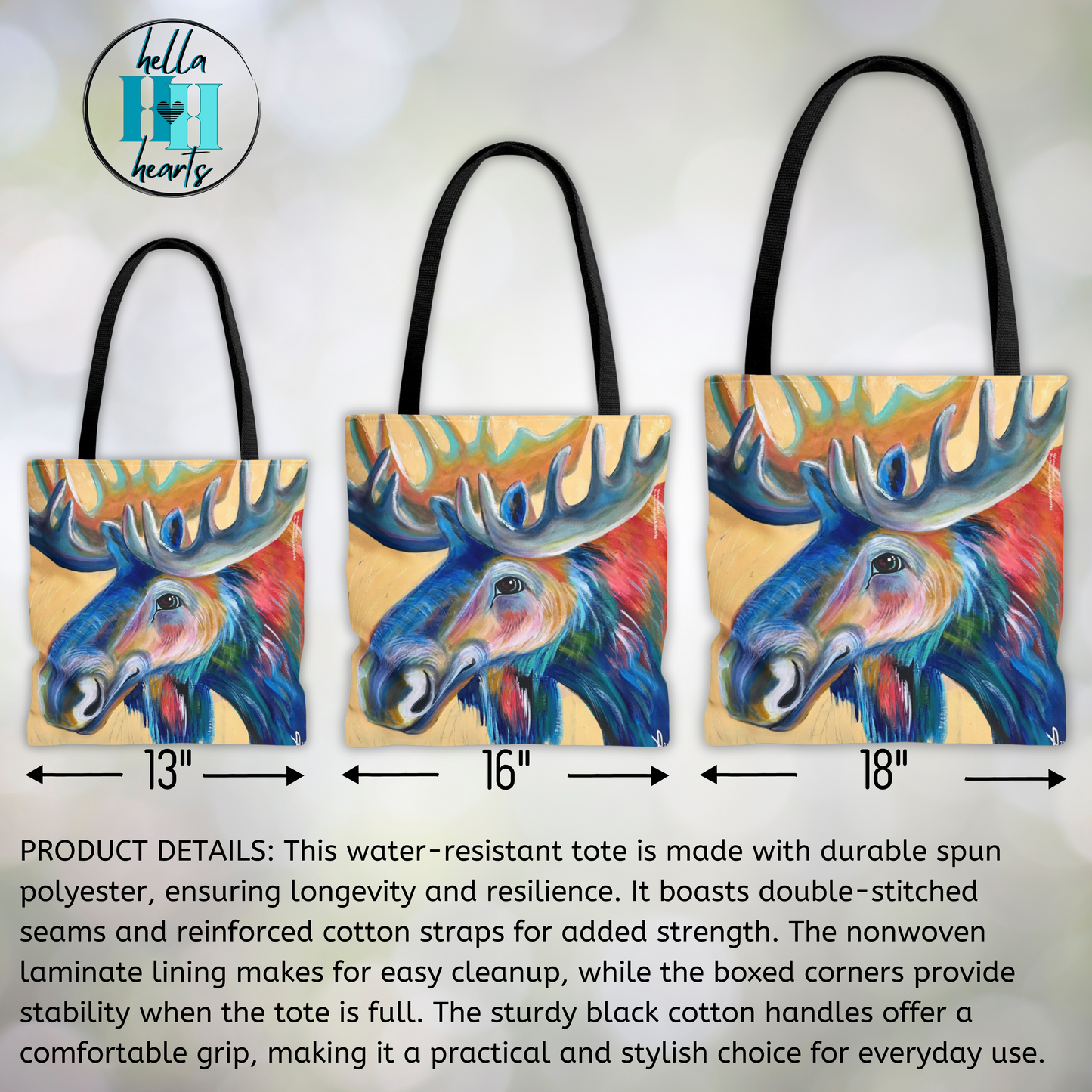 Moose Tote Bag - Original Art, Water Moose from Mama Mosaic Artworks - 3 Sizes