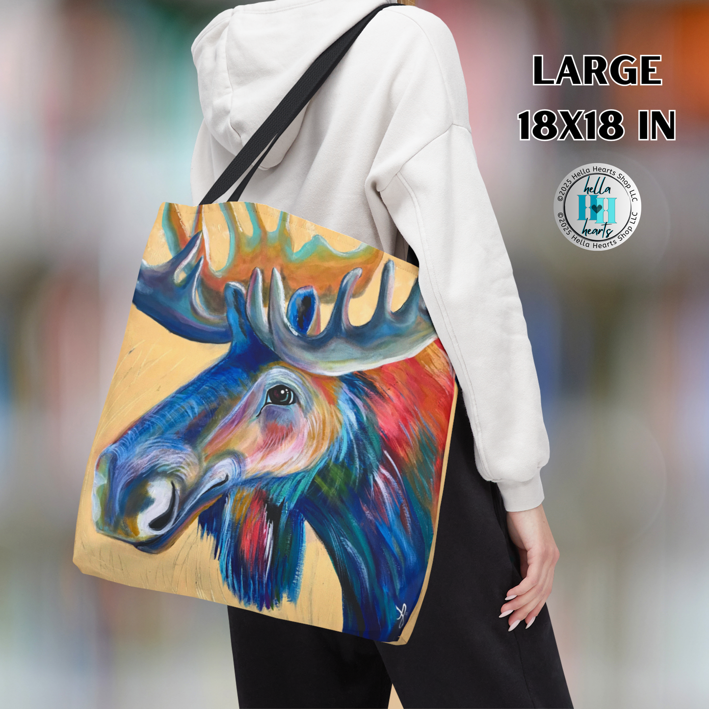 Moose Tote Bag - Original Art, Water Moose from Mama Mosaic Artworks - 3 Sizes