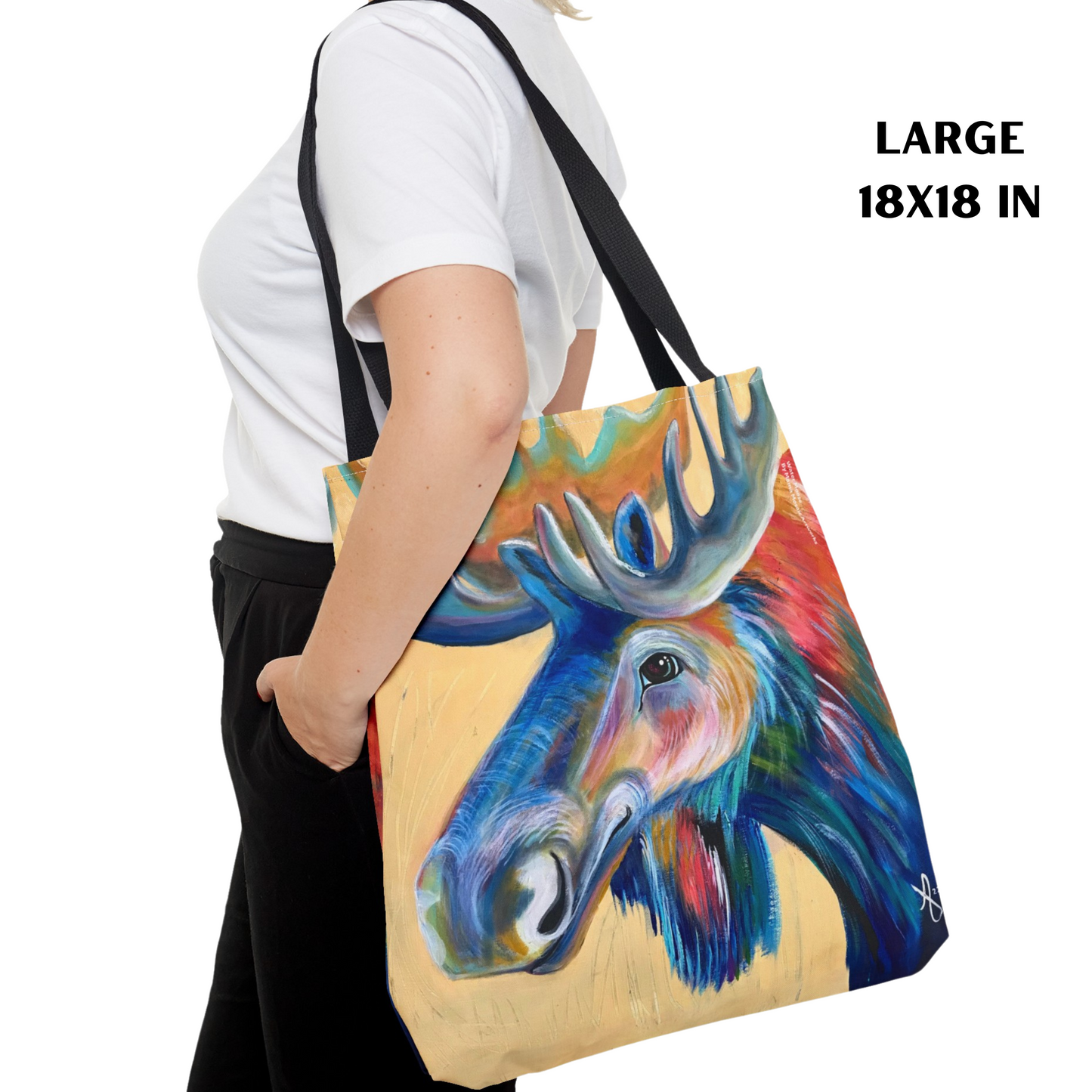 Moose Tote Bag - Original Art, Water Moose from Mama Mosaic Artworks - 3 Sizes