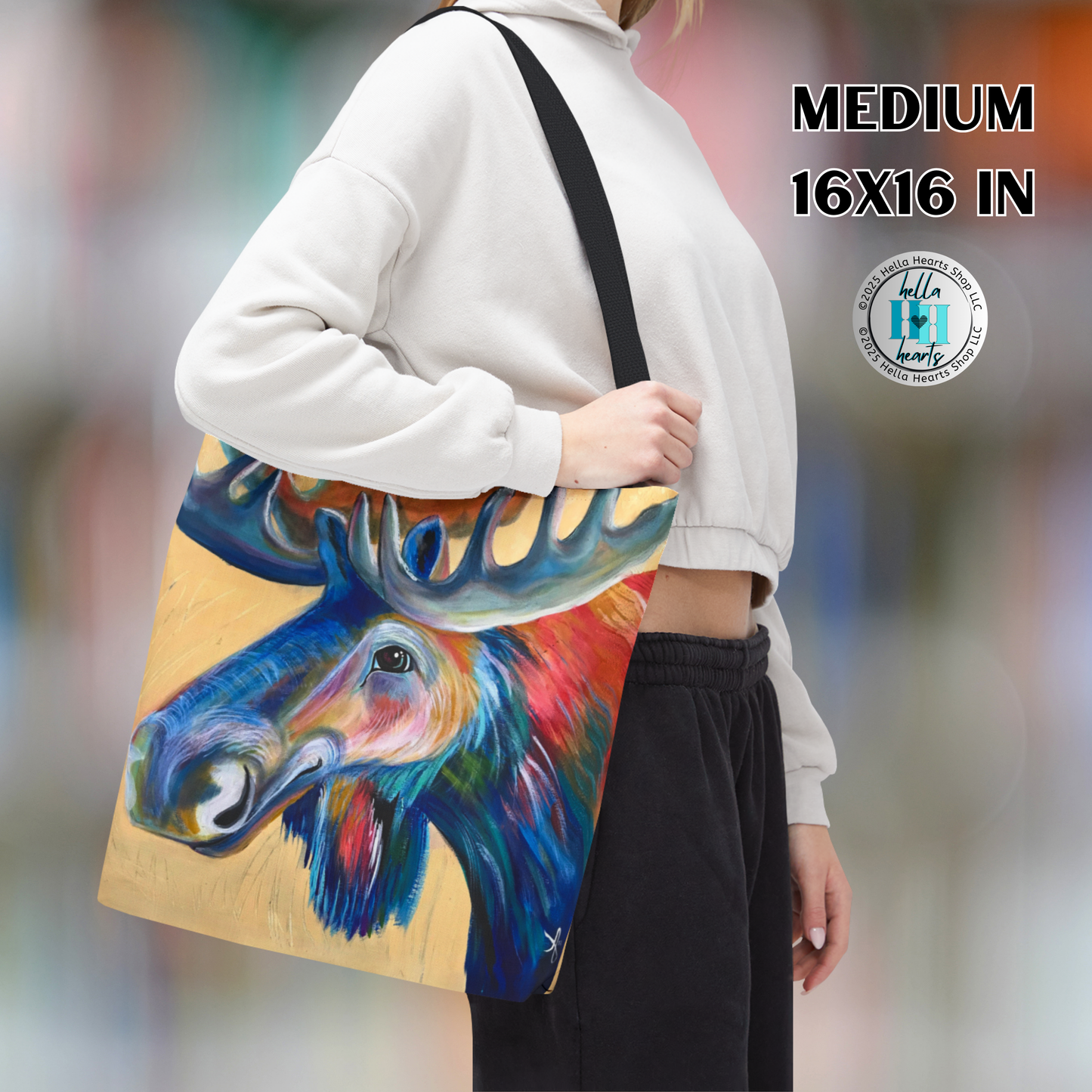 Moose Tote Bag - Original Art, Water Moose from Mama Mosaic Artworks - 3 Sizes